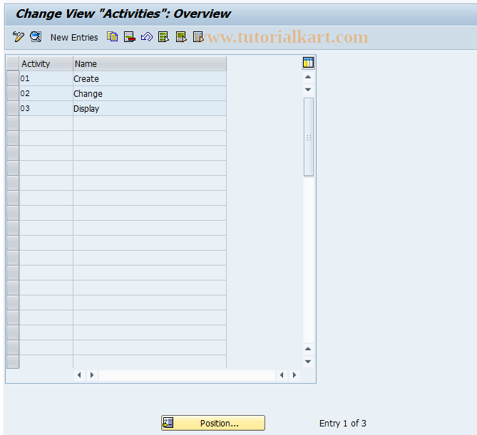 SAP TCode CMS_CUS_BDT_018 - CMS Control: Activities