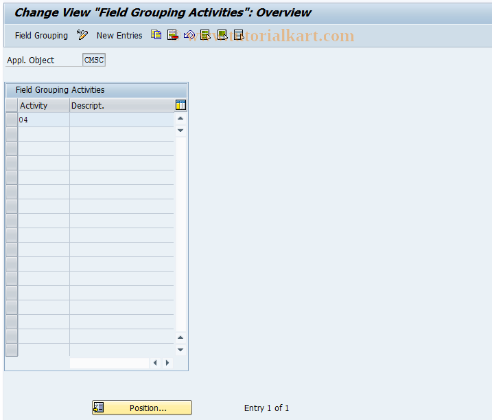 SAP TCode CMS_CUS_BDT_019 - CMS Control: FuncMod. Activity(Ctrl)