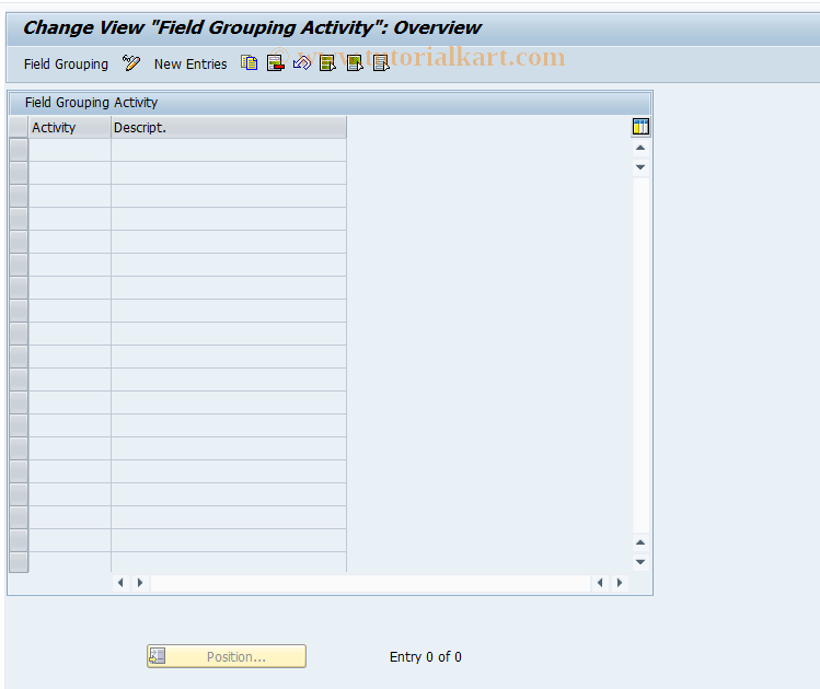 SAP TCode CMS_CUS_BDT_100 - CMS Cust: Field Grouping Activity