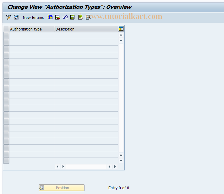 SAP TCode CMS_CUS_BDT_102 - CMS Cust: Authorization Types