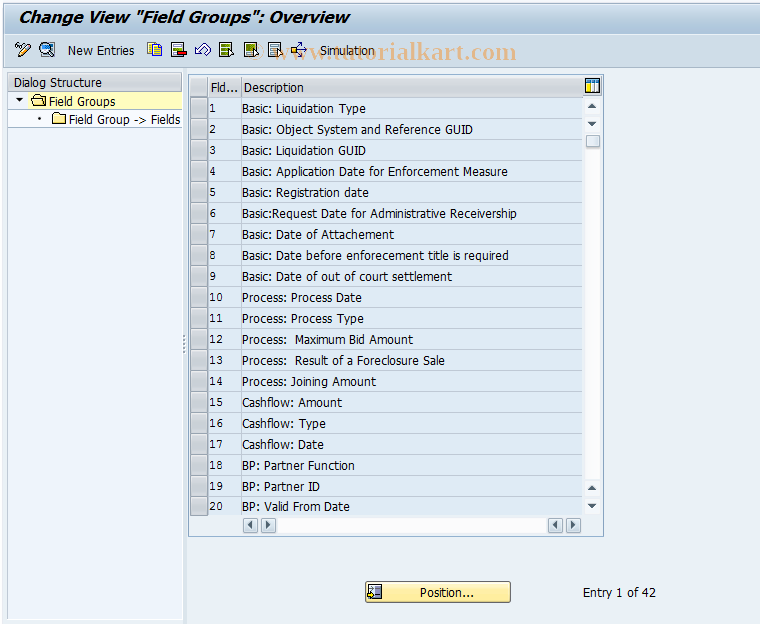 SAP TCode CMS_CUS_LIQ_BDT_002 - CMS Control: Applications