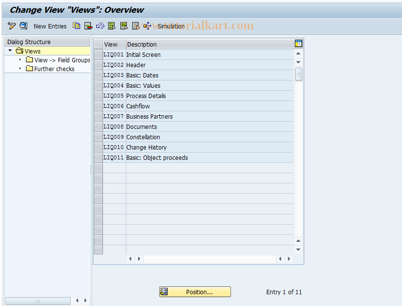 SAP TCode CMS_CUS_LIQ_BDT_003 - CMS Control: Applications