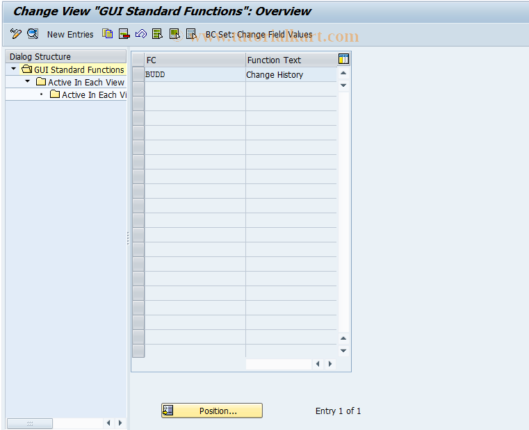 SAP TCode CMS_CUS_OMS_BDT_008 - CMS Control: GUI Standard Functions