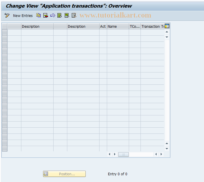 SAP TCode CMS_CUS_OMS_BDT_015 - CMS Control: Application Transactions