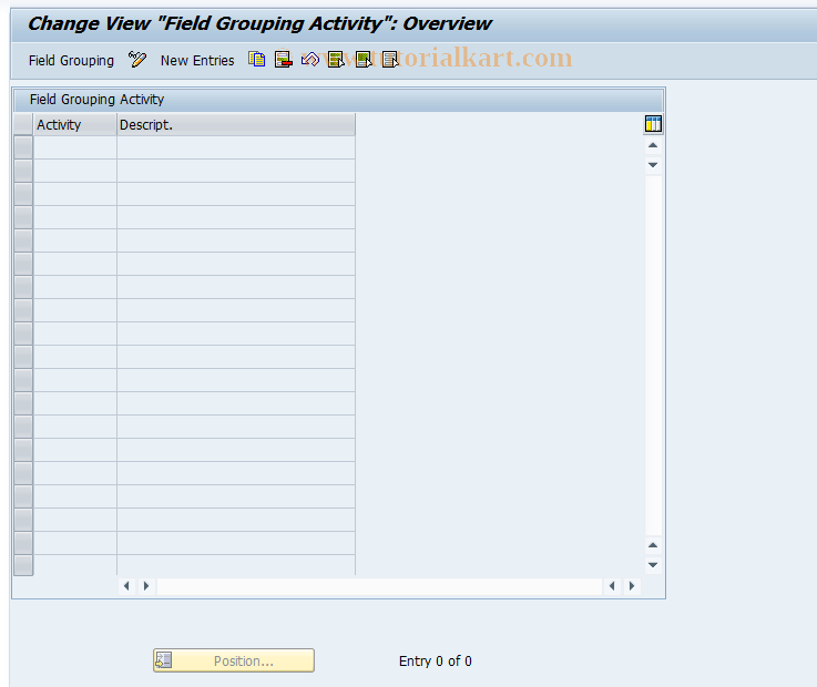 SAP TCode CMS_CUS_OMS_BDT_100 - CMS Cust: Field Grouping Activity