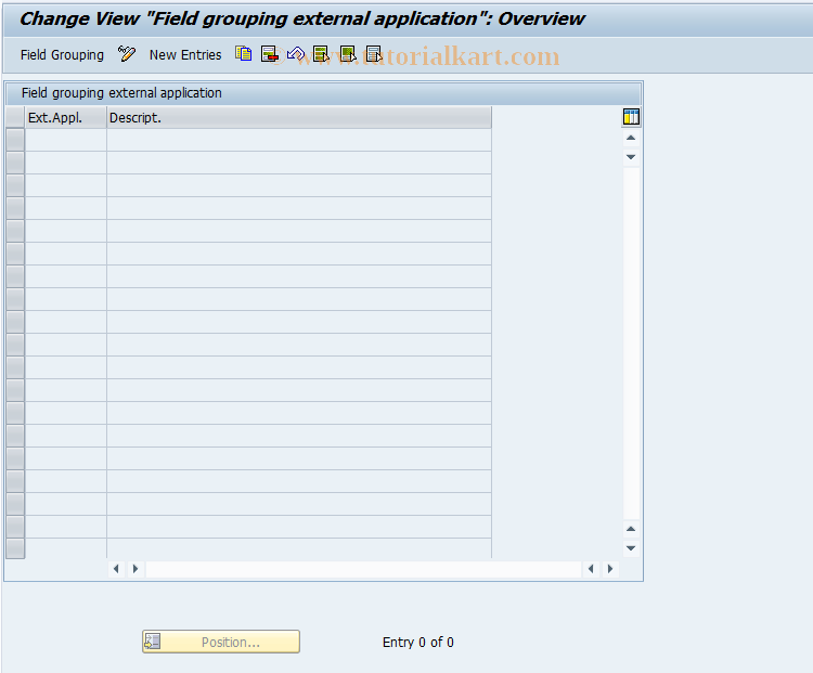 SAP TCode CMS_CUS_OMS_BDT_105 - CMS-Cust:Field.modif.exter.application