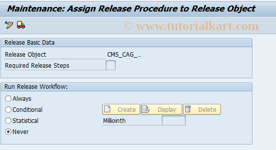 SAP TCode CMS_CUS_PCN_CAGC_REL - Assign Rel Object to Rel Procedure