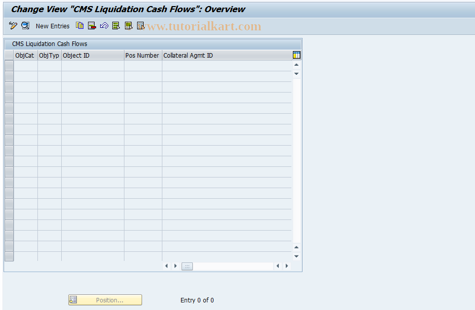 SAP TCode CMS_LIQ_CFL - Maintain Liq. Cash Flows (Rel 3.0)