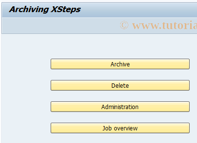 SAP TCode CMX_XS_ARCHIVE - Archiving XSteps