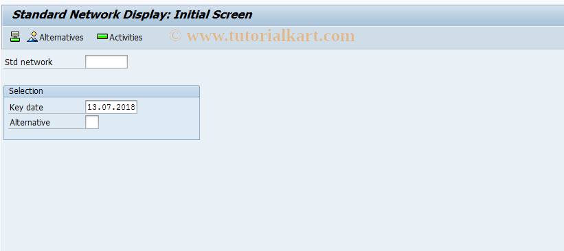 SAP TCode CN03 - Display Standard Network