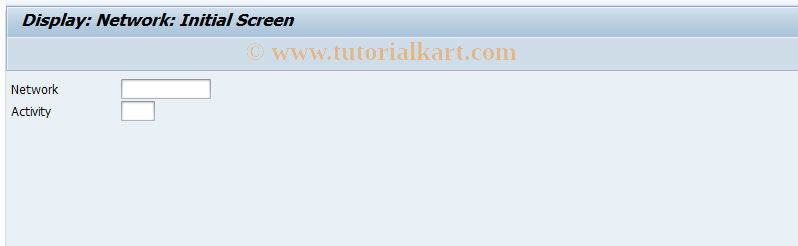 SAP TCode CN20 - Dsply network/act.bsc data init.scrn