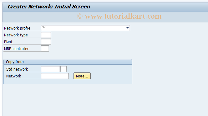 SAP TCode CN21 - Create Network