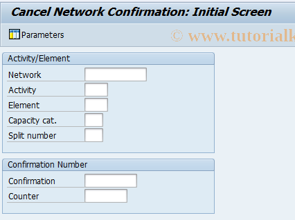 SAP TCode CN29 - Cancel Network Confirmation