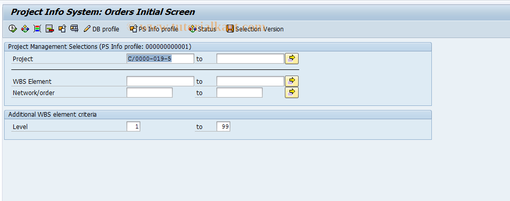 SAP TCode CN45 - Overview: Orders