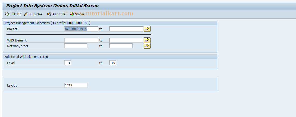 SAP TCode CN45N - Overview: Orders