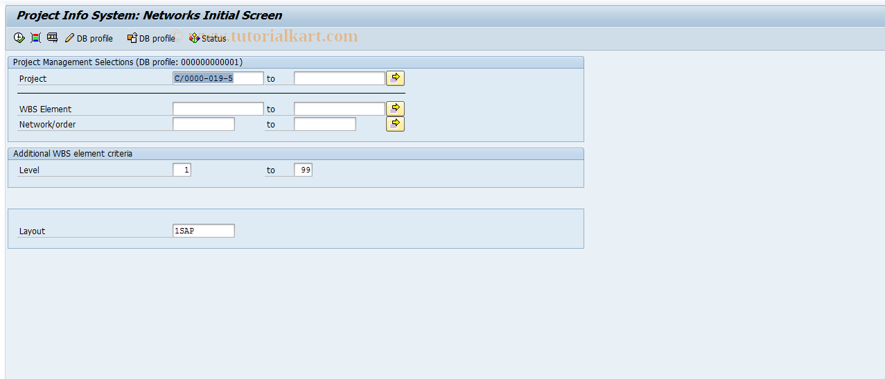 SAP TCode CN46N - Overview: Networks