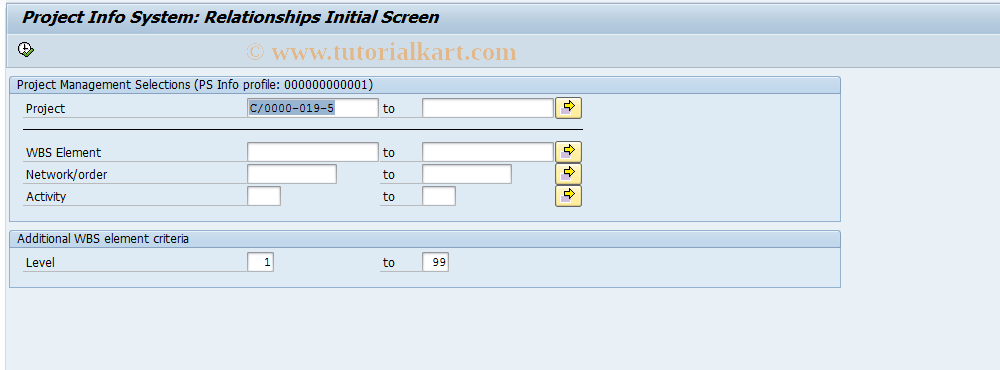 SAP TCode CN49 - Overview: Relationships