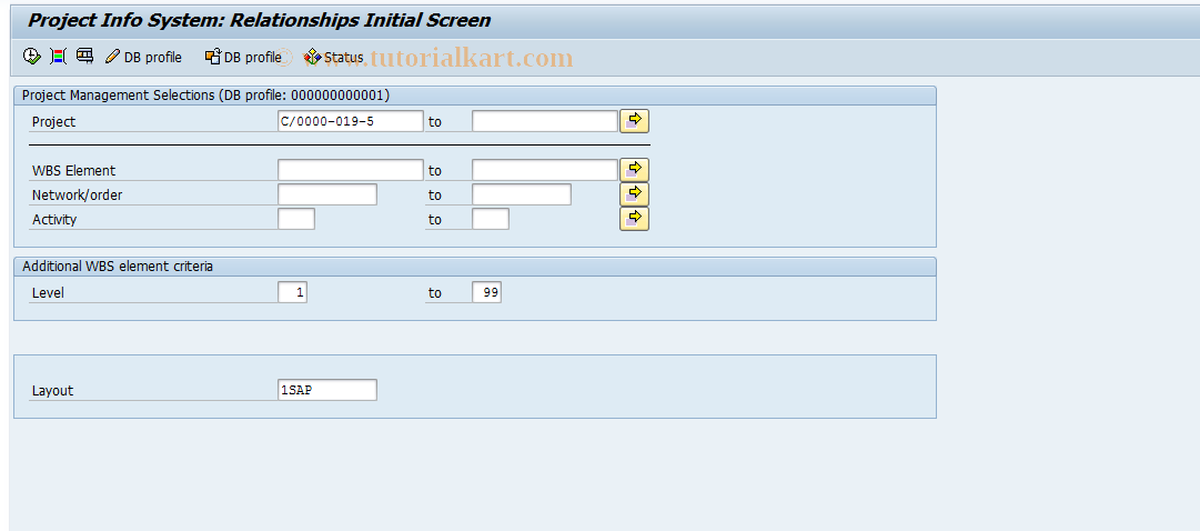 SAP TCode CN49N - Overview: Relationships