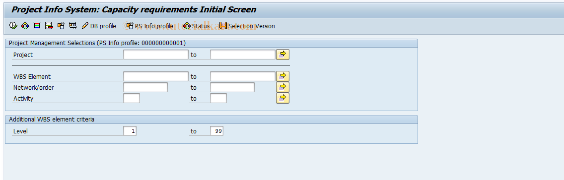 SAP TCode CN50 - Overview: Capacity Requirements