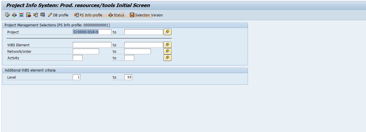 SAP TCode CN51 - Overview: PRTs