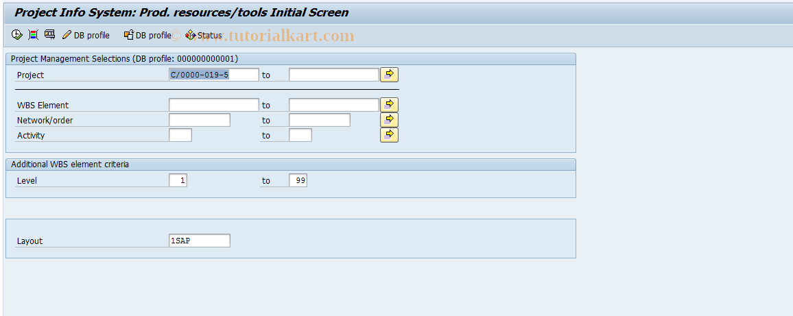 SAP TCode CN51N - Overview: PRTs