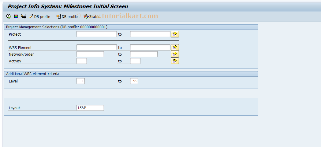 SAP TCode CN53N - Overview: Milestones