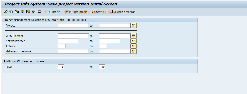 SAP TCode CN71 - Create versions