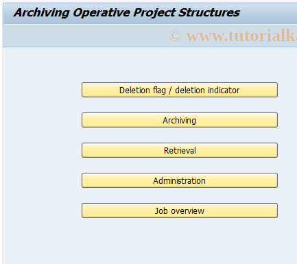 SAP TCode CN80 - Archiving project structures