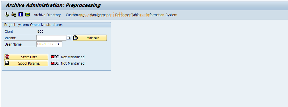 SAP TCode CN81 - PS: Archiving project - preliminary