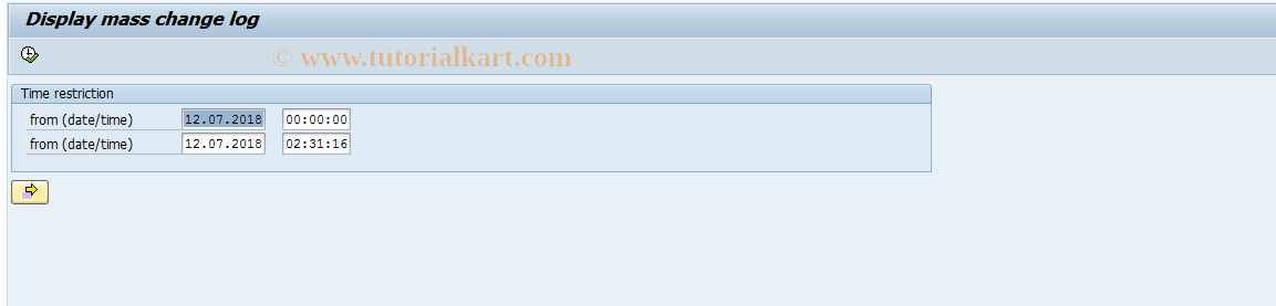 SAP TCode CNMASSPROT - Display log for mass changes PS