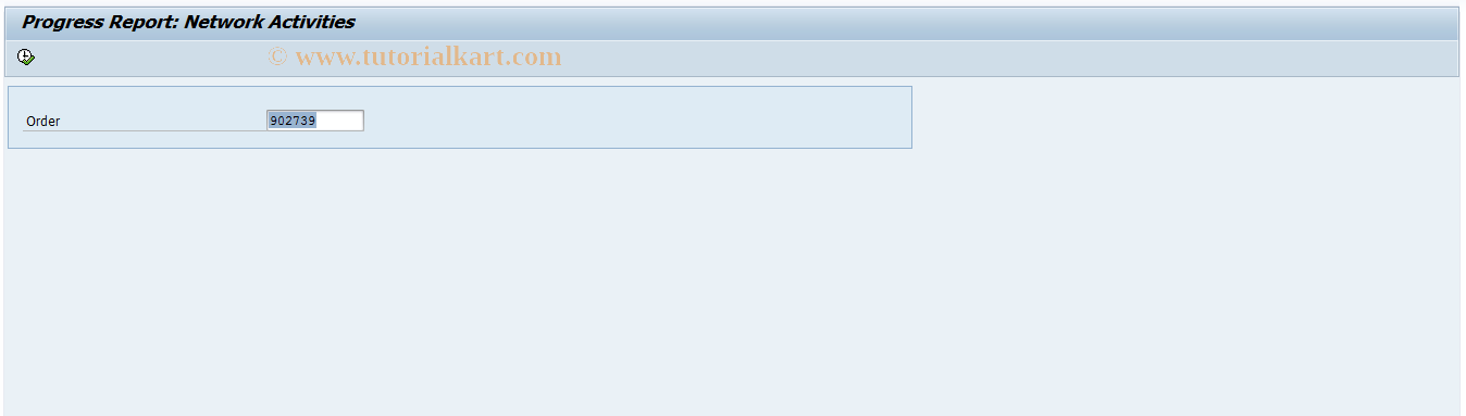 SAP TCode CNPRG - Network Progress