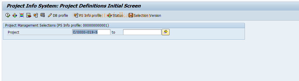 SAP TCode CNS42 - Overview: Project Definitions