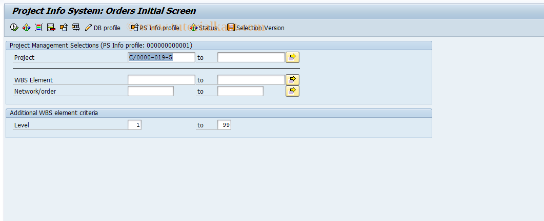 SAP TCode CNS45 - Overview: Orders