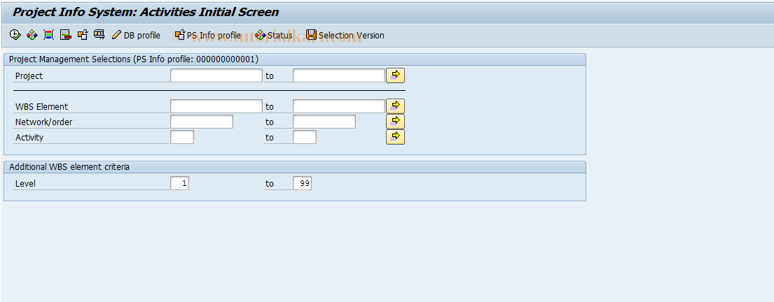 SAP TCode CNS47 - Overview: Activities/Elements
