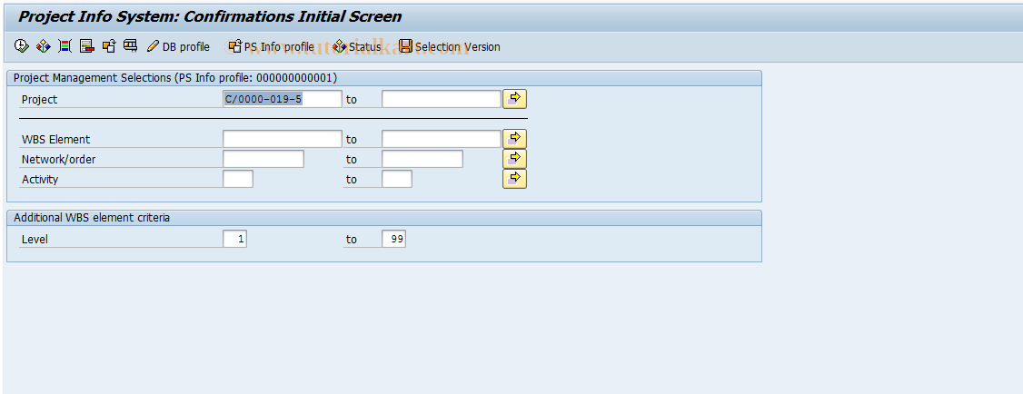 SAP TCode CNS48 - Overview: Confirmations