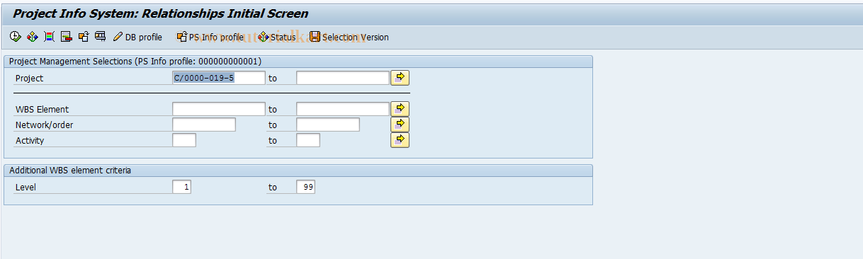 SAP TCode CNS49 - Overview: Relationships