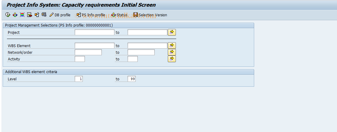 SAP TCode CNS50 - Overview: Capacity Requirements