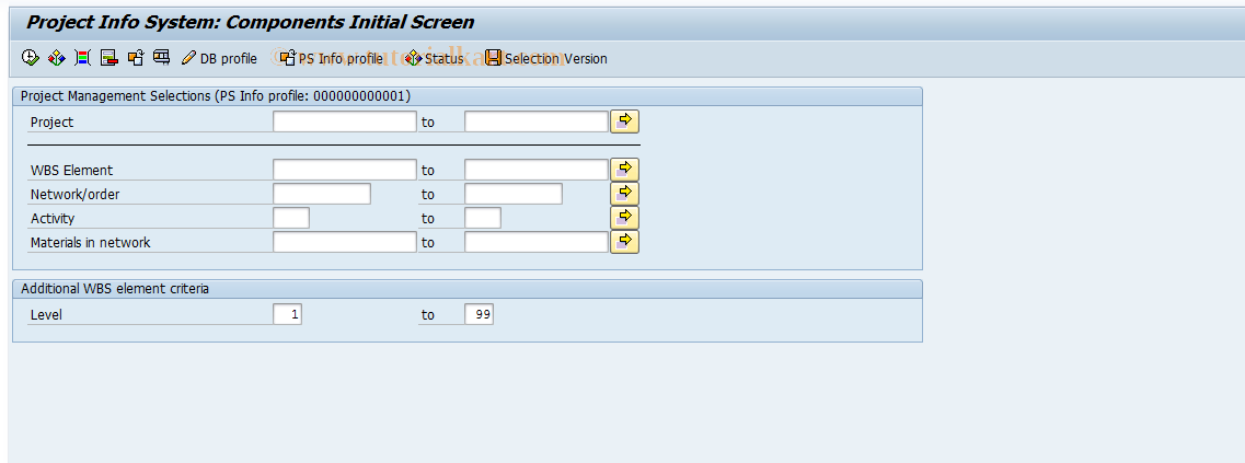 SAP TCode CNS52 - Overview: Components