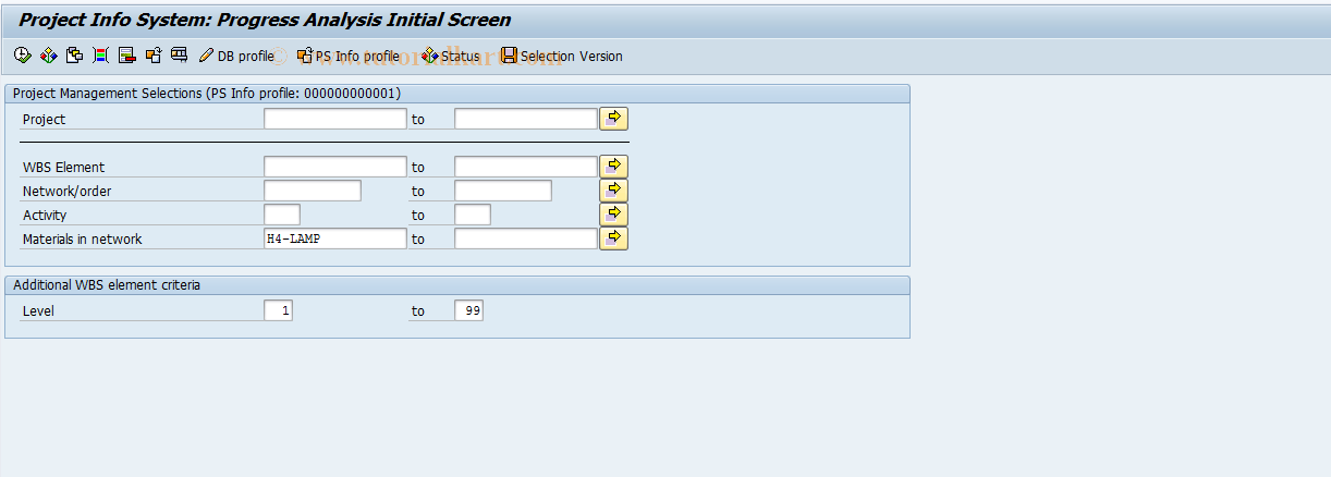 SAP TCode CNSE5 - Progress Analysis