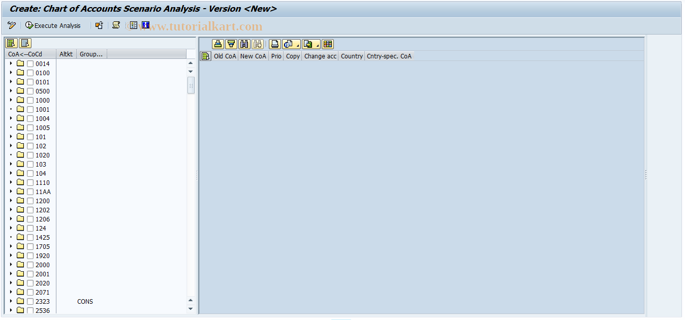 Chart Of Account Tcode 