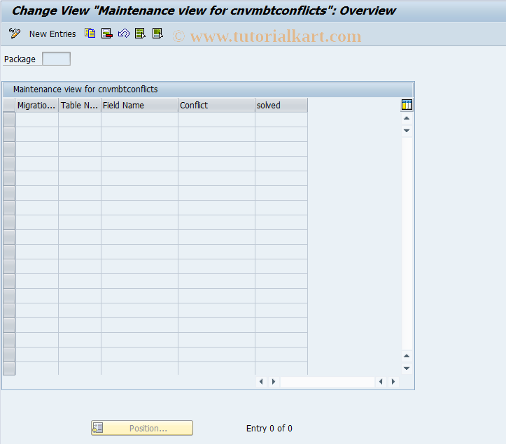 SAP TCode CNVMBTCONFLICTS - Active packages in subprojects