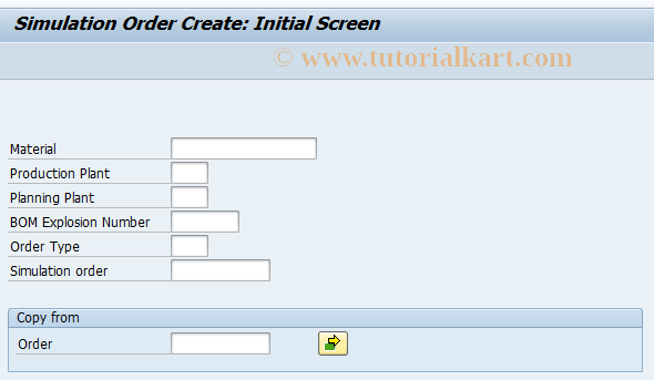 SAP TCode CO01S - Adding simulation order