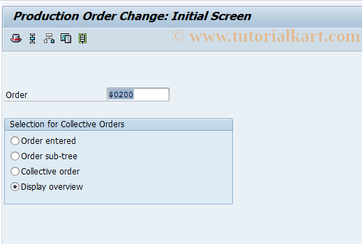 SAP TCode CO02 - Change Production Order