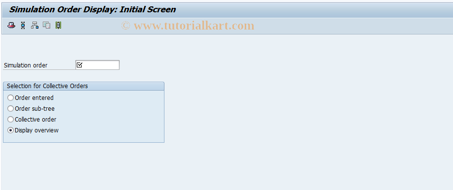 SAP TCode CO03S - Display simulation order