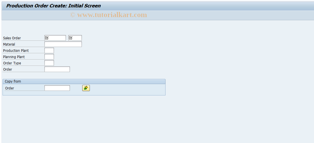 SAP TCode CO08 - Production order with sales order