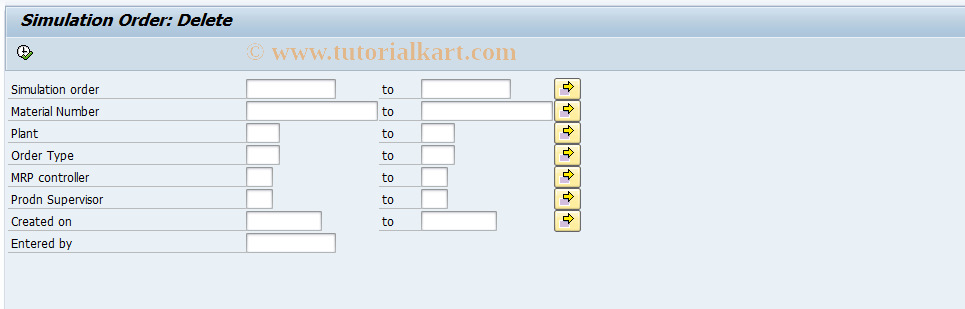 SAP TCode CO0DS - Delete Simulation Order