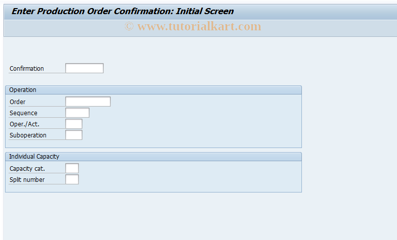 SAP TCode CO11 - Enter Time Ticket