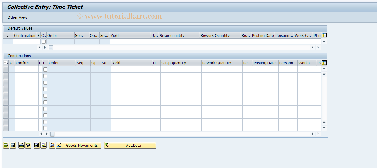 SAP TCode CO12 - Collective Entry of Confirmations