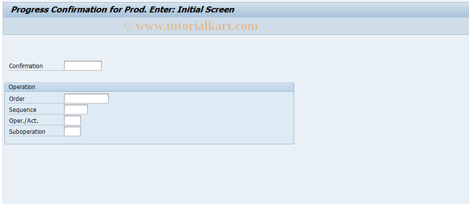 SAP TCode CO1F - Create confirmation of production order