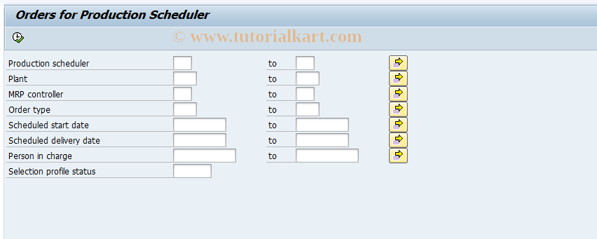 SAP TCode CO23 - Orders for the production scheduler